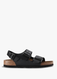 BIRKENSTOCK Milano Black Birko-Flor Sandals Size: 36, Colour: Black Fa