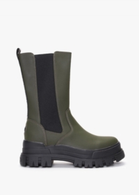 BUFFALO Aspha CLF Vegan Khaki Hi Rain Chelsea Boots Colour: Khe, Size:
