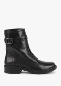 Black Leather Cuffed Ankle Boots Colour: Black Leather, Size: 38