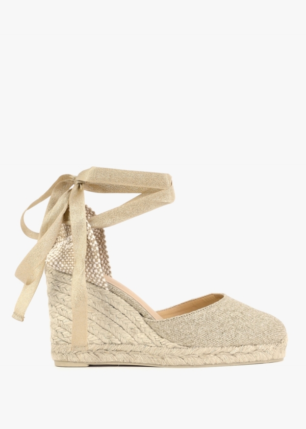 CASTANER Carina Gold Wedge Espadrilles Size: 41