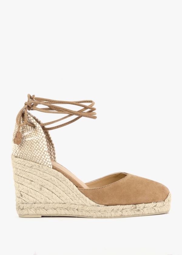 CASTANER Carina Tan Suede Wedge Espadrilles Size: 39