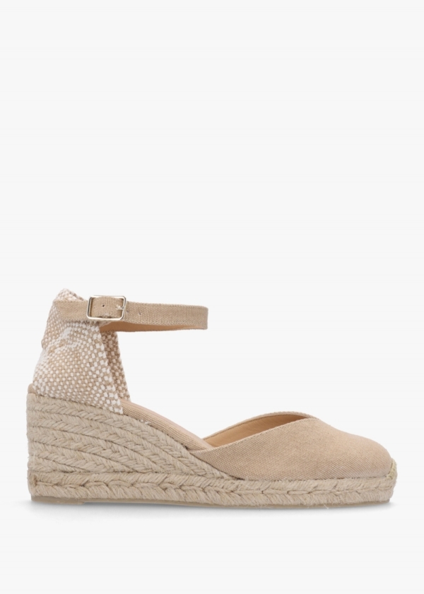 CASTANER Chiarita Beige Mid Wedge Espadrilles Size: 37