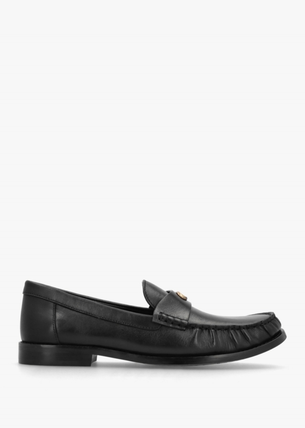 COACH Jolene Black Leather Loafers Size: 8