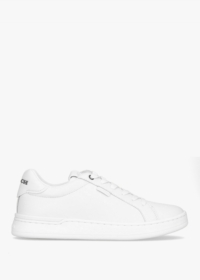 COACH Lowline Optic White Leather Low Top Trainers Size: 8, Colour: Wh