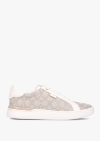 COACH Lowline Stone Chalk Jacquard Low Top Trainers Size: 4, Colour: B