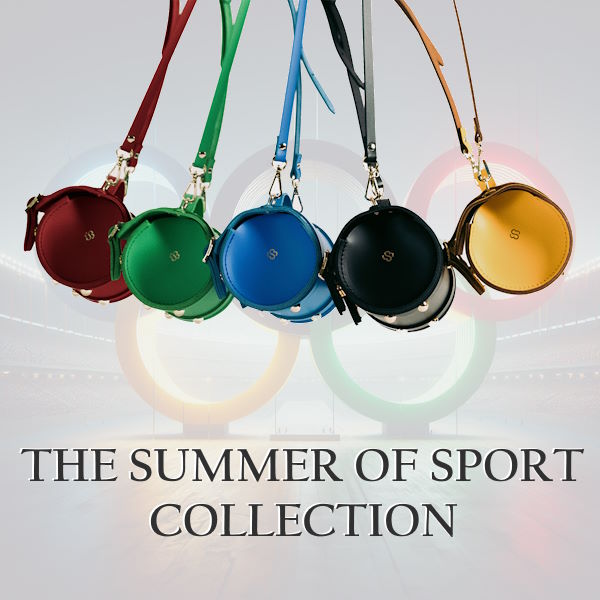 Summer of Sport Collection with Cambridge Satchel featuring micro Bowls Bag in the five Olympic Rings colours