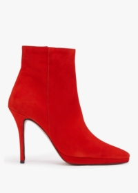 DANIEL Abigail Red Suede Platform Ankle Boots Size: 38, Colour: Red Su