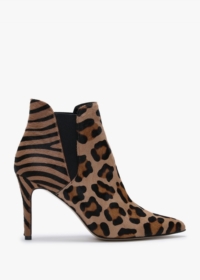 DANIEL Adril Leopard Calf Hair Ankle Boots Size: 37, Colour: Leo