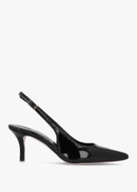 DANIEL Alvie Black Patent Leather Heeled Sling Backs Size: 39, Colour: