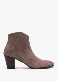 DANIEL Barara Taupe Suede Western Ankle Boots Size: 36, Colour: Taupe