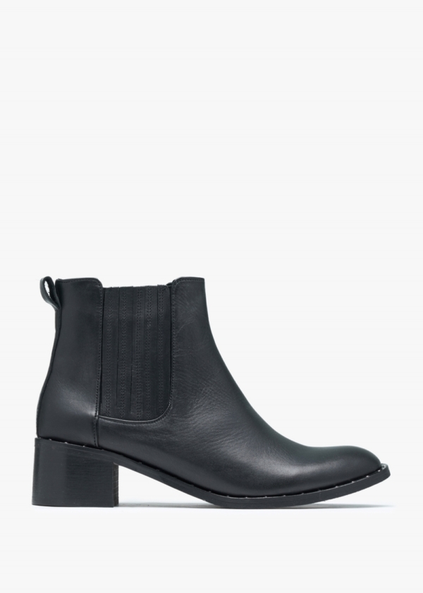 DANIEL Baver Black Leather Chelsea Boots Colour: Black Leather