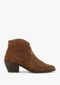 DANIEL Becks Tan Suede Western Ankle Boots Size: 36, Colour: Tan Suede