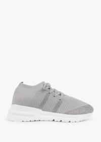 DANIEL Bucky Grey Sparkle Knitted Trainers Size: 40, Colour: Grey Fabr