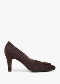 DANIEL Courtie Brown Suede Mid Heel Court Shoes Size: 37, Colour: Brow