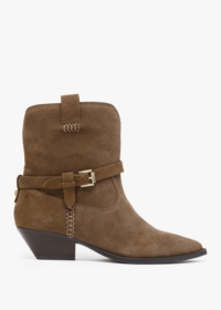 DANIEL Esmena Taupe Suede Western Ankle Boots Size: 37, Colour: Taupe