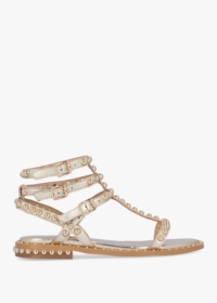 DANIEL Eternal Gold Leather Studded Gladiator Sandals Size: 40, Colour