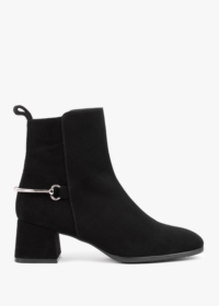 DANIEL Evalena Black Suede Block Heel Ankle Boots Size: 39, Colour: Bl