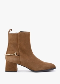 DANIEL Evalena Brown Suede Block Heel Ankle Boots Size: 39, Colour: Br