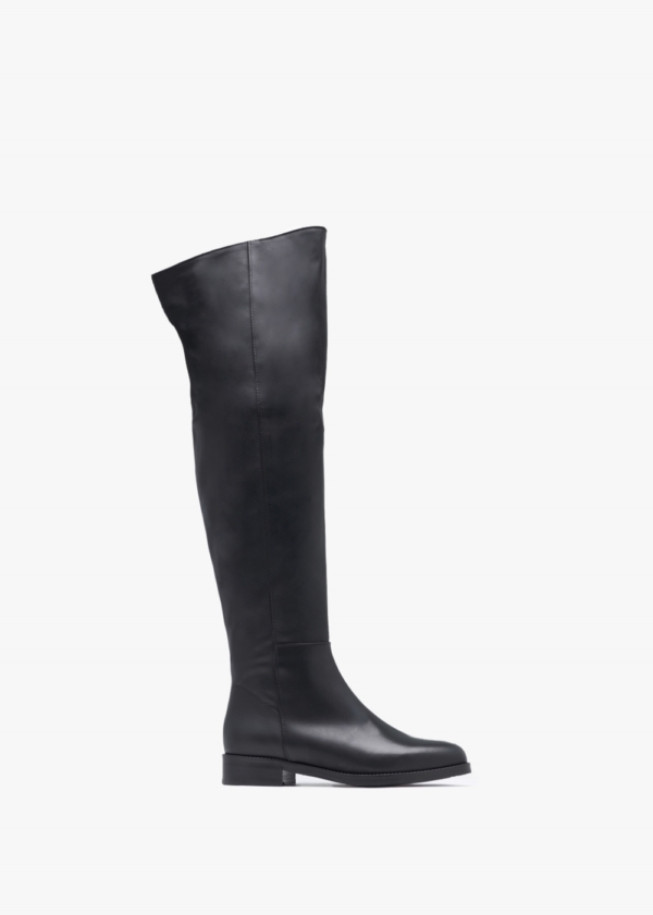 DANIEL Giselle Black Leather Over The Knee Boots Colour: Black Leather