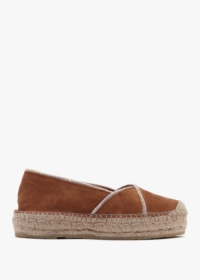 DANIEL Idiamante Tan Suede Embellished Flatform Espadrilles Size: 39,