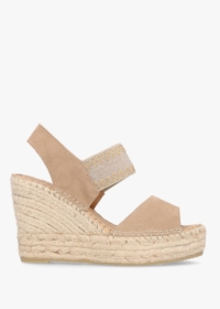 DANIEL Istitch Beige Suede Wedge Espadrilles Size: 41, Colour: Tan Sue