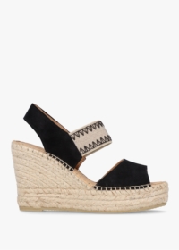 DANIEL Istitch Black Suede Wedge Espadrilles Size: 41, Colour: Black S