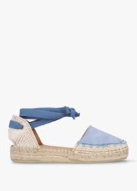 DANIEL Istitch Blue Suede Tie Fastening Flat Espadrilles Size: 40, Col