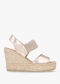 DANIEL Istitch Gold Leather Wedge Espadrilles Size: 41, Colour: Gold L