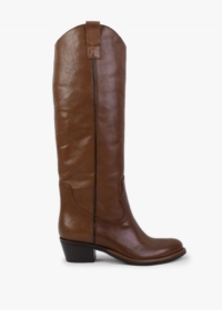 DANIEL Kermax Tan Leather Western Knee Boots Size: 37, Colour: Tan Lea