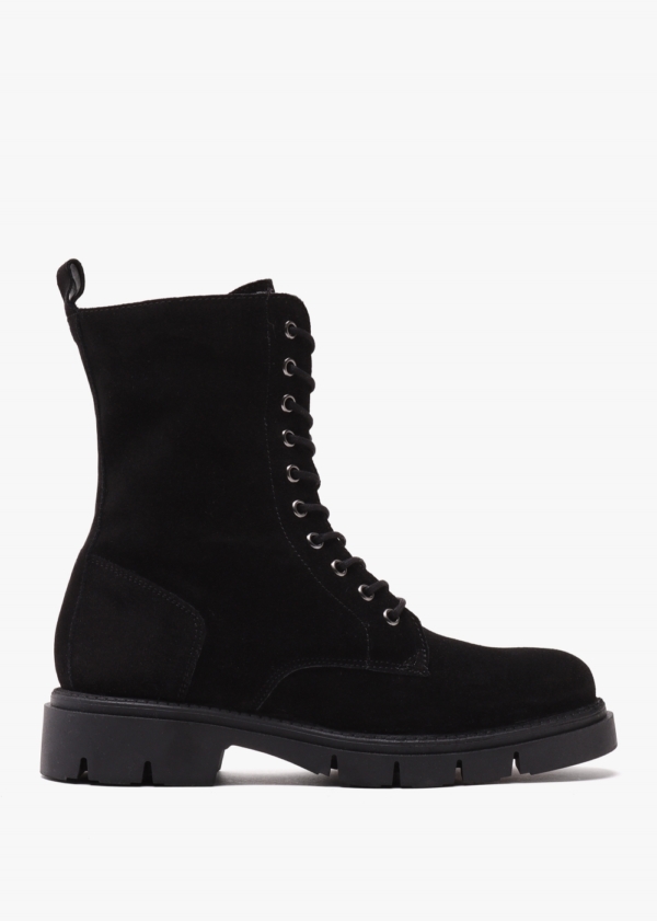 DANIEL Lacie Black Suede Lace Up Ankle Boots Size: 39