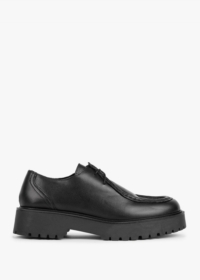 DANIEL Lally Black Leather Lace Up Wallabee Shoes Colour: Black Leathe