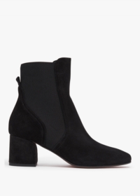 DANIEL Lancey Black Suede Block Heel Ankle Boots Size: 38, Colour: Bla