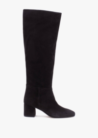 DANIEL Lancey Black Suede Block Heel Knee Boots Size: 40, Colour: Blac