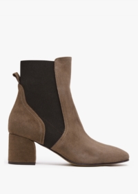 DANIEL Lancey Taupe Suede Block Heel Ankle Boots Size: 39, Colour: Tau