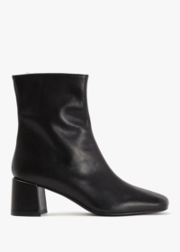 DANIEL Laney Black Leather Block Heel Ankle Boots Colour: Black Leathe