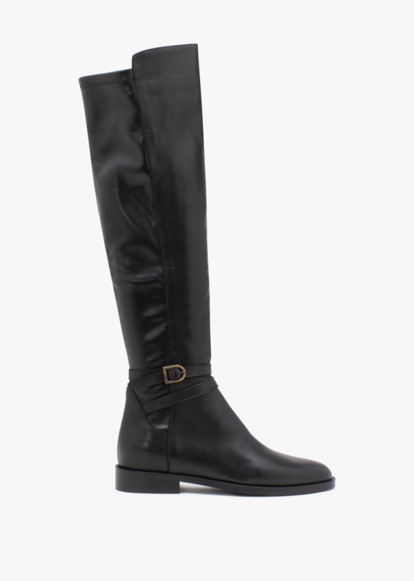 DANIEL Laren Black Leather Knee Boots Colour: Black Leather