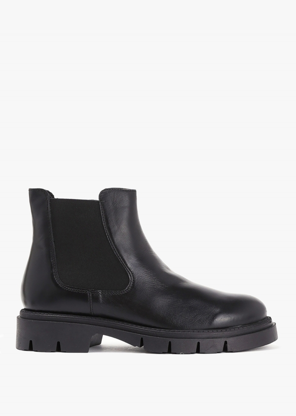 DANIEL Leah Black Leather Chelsea Boots Colour: Black Leather