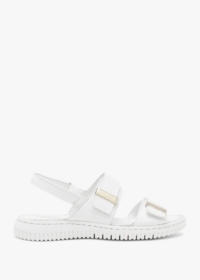 DANIEL Lellie White Leather Two Bar Sandals Size: 41, Colour: White Le