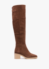 DANIEL Lette Taupe Suede Over The Knee Boots Size: 38, Colour: Taupe S