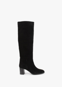 DANIEL Lowlorna Black Suede Block Heel Knee Boots Size: 41, Colour: Bl