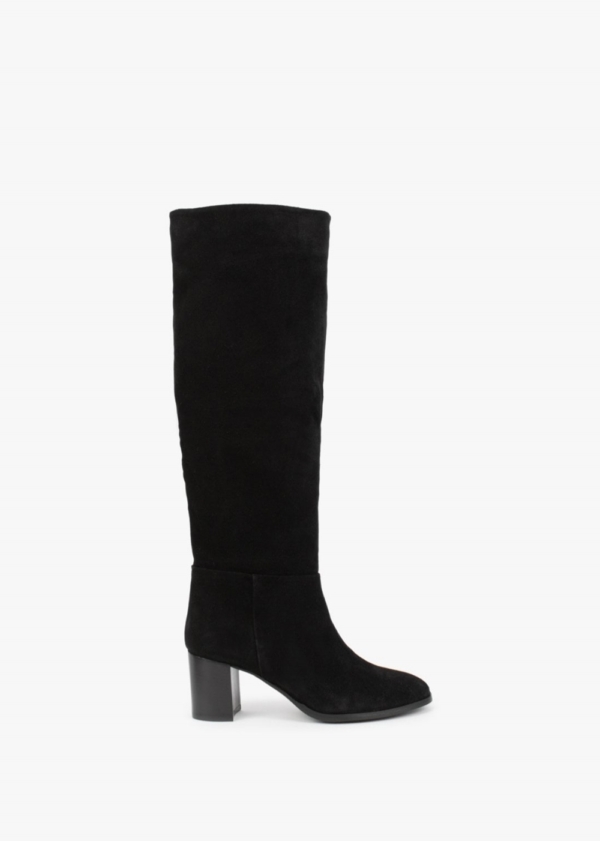 DANIEL Lowlorna Black Suede Block Heel Knee Boots Size: 41