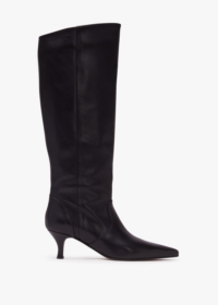 DANIEL Lucy Black Leather Knee Boots Colour: Black Leather, Size: 37