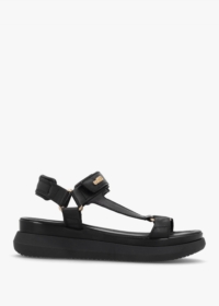 DANIEL Mazey EST93 Black Leather Flatform Sandals Colour: Black Leathe
