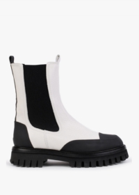 DANIEL Nellie White Leather Toe Cap Chelsea Boots Size: 39, Colour: Wh