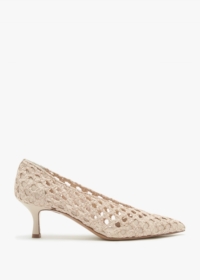 DANIEL Nokit Beige Leather Woven Court Shoes Colour: Beige Leather, Si