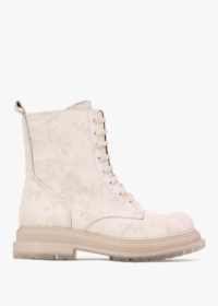 DANIEL Rammie White Leather Camo Ankle Boots Size: 40, Colour: White F