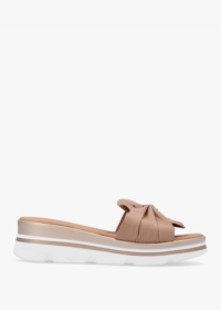 DANIEL Rebow Beige Leather Knot Top Mules Colour: Beige Leather, Size: