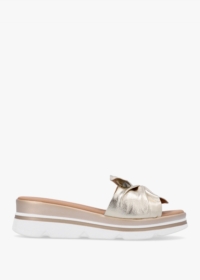 DANIEL Rebow Gold Leather Knot Top Mules Size: 39, Colour: Gold Leathe