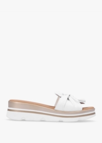 DANIEL Rebow White Leather Knot Top Mules Size: 41, Colour: White Leat