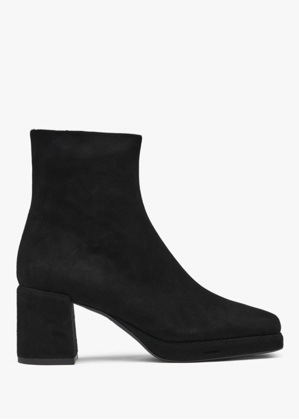 DANIEL Salima Black Suede Block Heel Ankle Boots Size: 39